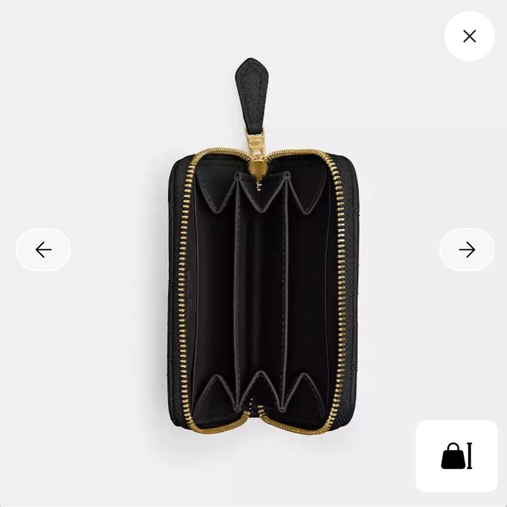 **SOLD** Coach Essential Small Zip Around Card Case Black - Picture 3 of 4